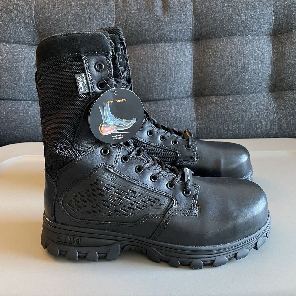 5.11 EVO 8" SIDE-ZIP BLACK BOOT 12310 019 Men’s Sz 10 NEW